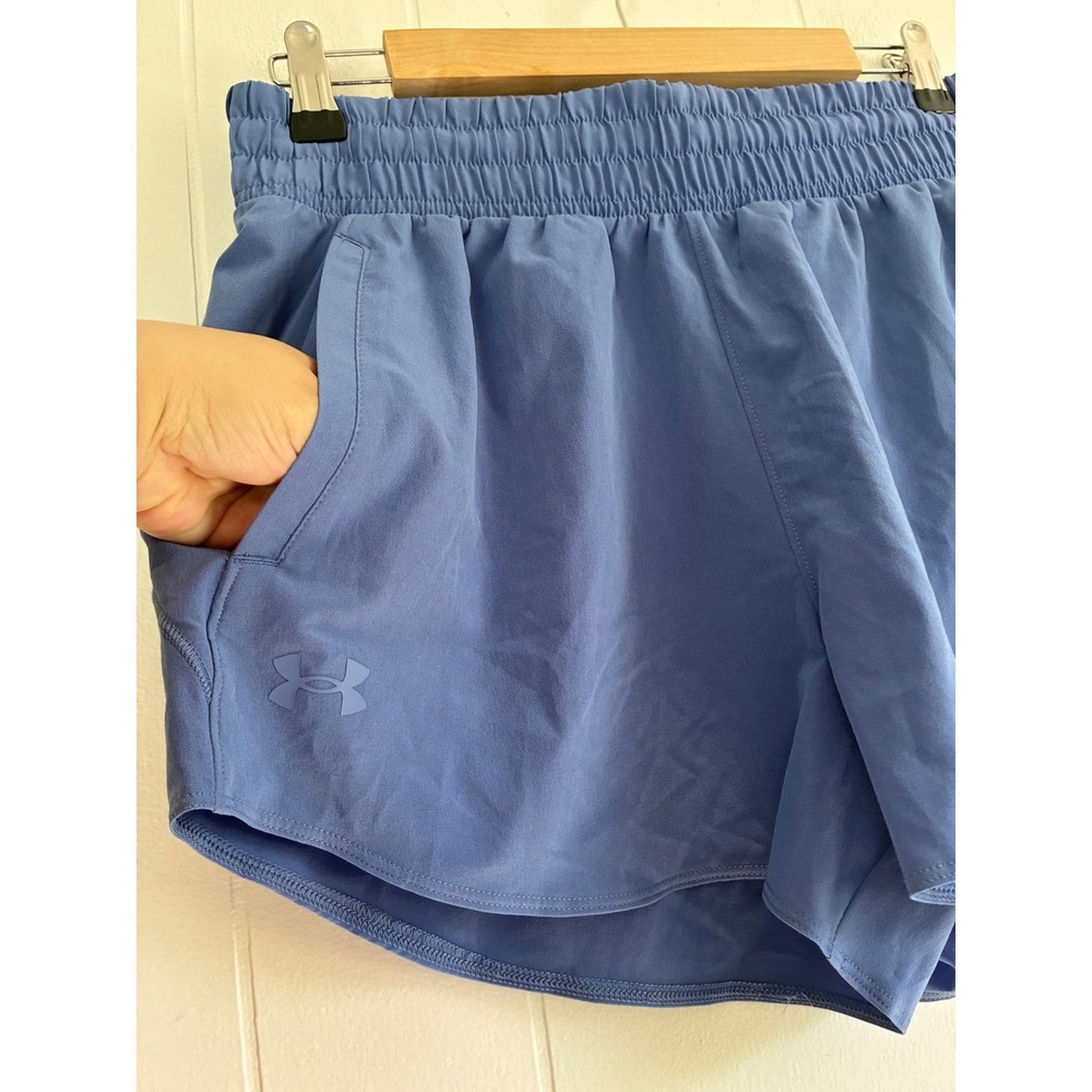NWT Under Armour Womens Flex Woven 3in Shorts Blue Medium 1376935-561 New - Picture 3 of 5